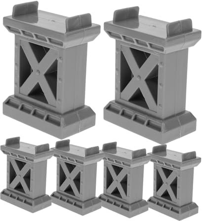 Zerodeko 6-Teiliges Holzeisenbahn Zubehör Brückenträger Bahnpfeiler Für Kinder Zugbrücken Spielfiguren Landschaftsbilder