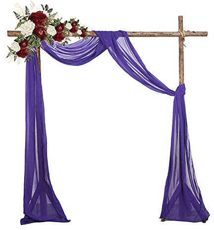 Lukery Hochzeit Vorhang Hochzeitsbogen, Querbehang Gardine Freihanddeko Himmelbett Vorhänge Stoff Tüll Transparent Voile Dekoration