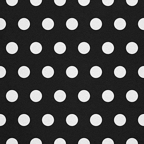 HEKO PANELS Oxford Wasserdichte Meterware Canvas-Stoff Polyester Zum Nähen Dekostoffe Wasserabweisend Blickdicht Gepunktet Schwarz Weiß 1 Meter 155 x 100 cm