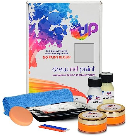 DrawndPaint Ausbesserungslack Lackreparaturset Kratzerentfernung Autolackreparatur Ausbesserung Steinschlägen Kratzern am Auto Lackstift geeignet für Mercedes Brilliant Silver Met - 744, L