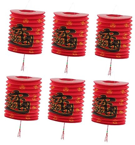 OSALADI 6st Neujahrslaternen Traditionelle Chinesische Laterne Herbstdeko Im Freien Rote Chinesische Laternen Chinesische Papierlaternen Chinesische Laternen Im Freien Partybedarf Draussen