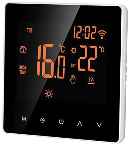 Sunydog Smart Thermostat,Wi-Fi Digital Temperature Controller APP Control LCD Display Touch Screen Week Programmable Electric Floor Heating Thermostat for Home School Office Hotel 16A