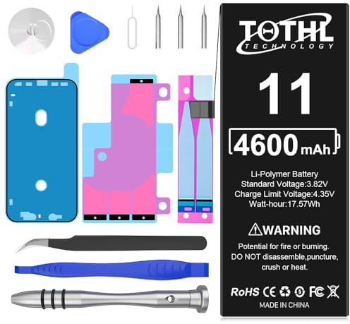 Batería para 11 de alta capacidad, 4600 mAh, 0 Cycle de polímero de litio, batería interna compatible con iPhone 11 A2111 A2223 A2221 batería de repuesto con kit de reparación