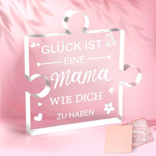 COCHIE Geschenke für Mama mit Geschenkbox, Gravierte Acryl Block Puzzle, Perfekt zu Muttertagsgeschenke für Mama oder Geburtstagsgeschenk für Mama