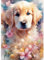 QENSPE Animaux Diamond Painting Adultes, 5D DIY Kit Broderie Diamant Peinture Complet, Golden Retriever Peinture Art Broderie Diamant Point de Croix pour Enfants, Cadeau Décoration Intérieur 30x40cm
