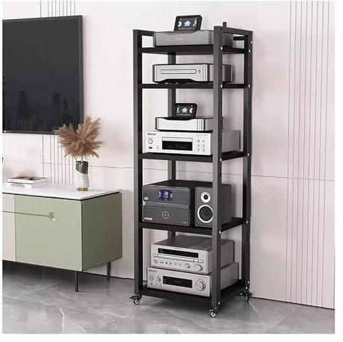 audio rack hifi regal 7 8 6 5 Etagen Stereo-Komponenten-Rack/Schrank, Hochwertiger Audio-Video-Medienständer Mit Verstellbarem Regal, Rollendes Regal Für Stereokomponenten Für Wohnzimmer/Haus/Büro ( C