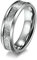 Lieson Wolfram Ring Herren Damen, 6MM Poliert Silberfolie Verlobungsringe Freundschaftsringe Eheringe Hochzeitsringe Partnerringe für Herren Damen Silber Größe 60 (19.1)