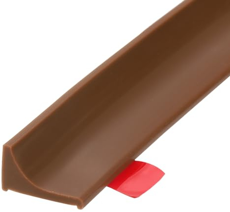 QUARKZMAN Barriera Doccia Pieghevole 138 Larga 0.8 Alta 0.5 Marrone | Striscia Ostacola Schizzi Acqua, Barriera per Acqua Autoadesiva, Silicone, per Separazione Asciutto Bagnato Bagno