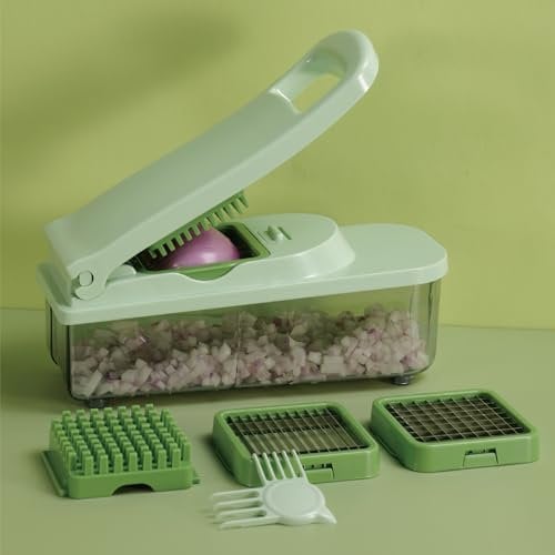 Vegetable Chopper, 4-in-1 Kitchen Mandoline Vegetable Slicer Food Chopper for Onion Veg Garlic Potato Salad Mini Dicer Chopper Cutter