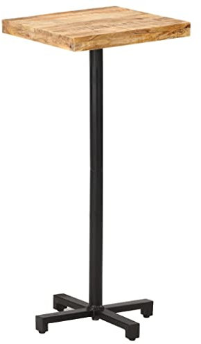 TEHTX7 Bartisch, Küchentisch, für Wohnzimmer, Küche Quadratisch 50x50x110 cm Raues Mangoholz