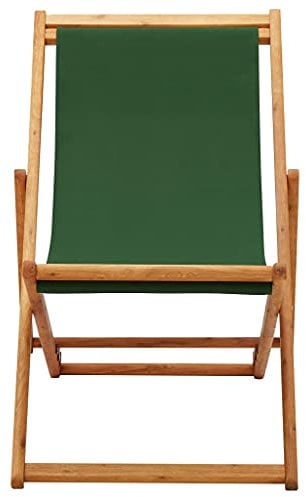 HETFTJN Gartenstühle Modern Campingstuhl Klein Einfacher Strandstuhl Esszimmerstühle Modern - Strandstuhl Klappbar Eukalyptusholz und Stoff Grün für Balcony Garden Outdoor Terrassen