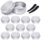 GAUATO 12 Stück Aluminium Döschen 10ml, Mini Cremedosen zum Befüllen mit Deckel, Leer Rund Lippenbalsam Behälter Reise Salbentiegel, Salbendosen Kleine Tiegel für Lotion, Creme, Mini-Kerzen, Kosmetik