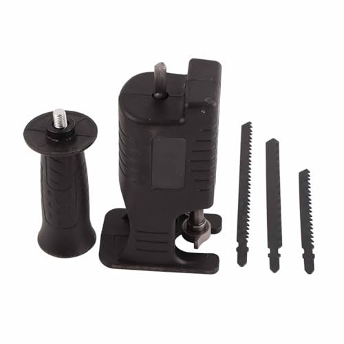 Adapter für elektrische Bohrmaschine auf Säbelsäge mit 3 Sägeblättern für Männer, Vater, Freunde, Ehemann, cooles Gadget, Strumpffüller, geeignet für Akku-Bohrschrauber, (A)