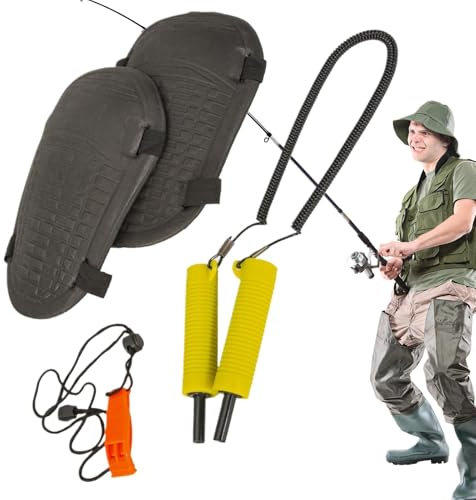 Sicherheitsset zum Eisfischen – langlebige Eispickel mit Knieschonern und Pfeife | Tragbares Eisbrechzubehör, Eisangel-Ausrüstungsset zum Schutz im Freien