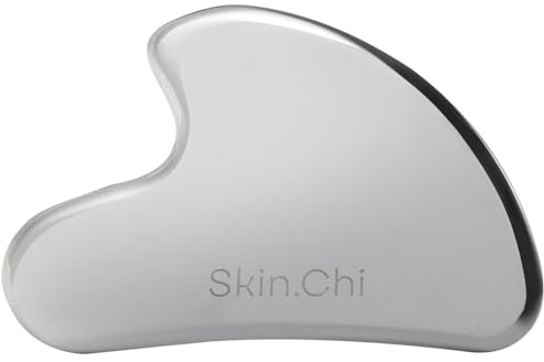 Skin Chi Gua Sha Facial Tool - Stainless Steel Facial Massager for Sculpting & Lifting - Anti-Aging, Reducing Facial Puffiness & Enhancing Skin Care Absorption - Natural Self Care Gift for Women & Men