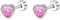 18G Opal Heart Love Flat Screw Back Small Stud Earrings for Women Girls Minimalist Cute Surgical Stainless Steel Little Glitter Hearted Cartilage Tragus Piercing Sleeper Studs Hypoallergenic (Pink)