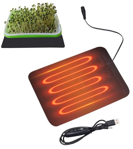 Seedling Heat Mat Plant Heated Propagator, Plant Heating Mats With Thermostat, Seedling Electric Heating Pad, Seed Germination Heat Mat, Grow Mats For Plants, USB Three Speed Temperature Adjustable
