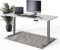 DESKSPACE PRO Plus Elektrisch höhenverstellbarer Schreibtisch - Ergonomischer Stehpult mit Memoryfunktion Kollisionschutz (Graues Gestell, Weiße Tischplatte, 180 x 80 cm)