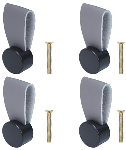 HO2NLE 4 Pièces Cuir Poignee Gris Boutons de Meubles en Cuir 5,6 x 2,9CM Poignée de Tiroir, Armoire, Placard, Cuisine, Salle de Bain