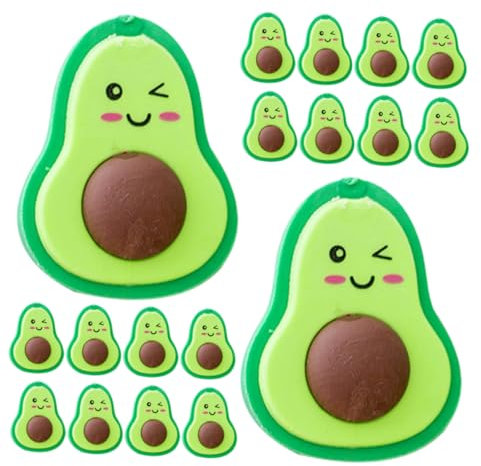 OSALADI 20 Stück Kawaii Avocado Radiergummis Süße Cartoon Radierer für Bleistift Praktische Schreibwaren für Schule und Büro Lustige und Radiergummis Perfektes