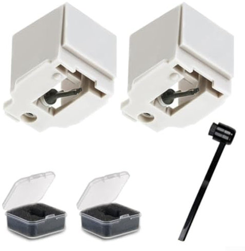 Plattenspieler-Nadel mit Reinigungsbürste, ATN3600L Nadel für Audio-Technica AT-LP60X Ersatzteil (2 Stück)