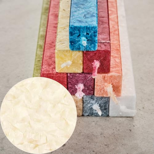AMABIENTE classic - Eckige Stabkerze | einzigartige Form | 40 cm Höhe - 12 Stunden Brenndauer | 2 Stück | präzise Handarbeit | rußfreies Abbrennen & ruhiges Flammenspiel (Elfenbein)
