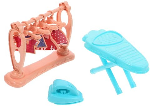 Ensemble de Jouets Mini Fer à Repasser Décoration Miniature Table à Repasser Accessoire pour Maison de Poupée Matériaux Sûrs 1 Pièce