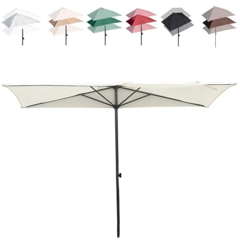 GSKDZG Parasol Para Terraza Rectangular 2m 2.5m 2.7m Pared Medio Paraguas Sombrilla De Playa Regulable En Altura Para Exterior, Jardín, Patio, Balcón