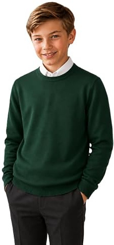 INSAFIANS Unisex School Sweatshirt Boys & Girls – Fleece Jumper Crew Neck Classic Long Sleeve School Uniform Sweater