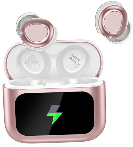 Wireless Sleep Earbuds with Smart Touch Screen, Bluetooth 5.4 Headphones In Ear with ENC Noise Cancelling Mic, 48H Sleep Headphones with 5 EQ Modes, HiFi Stereo IP7 Waterproof Mini Ear Buds, Rose Gold