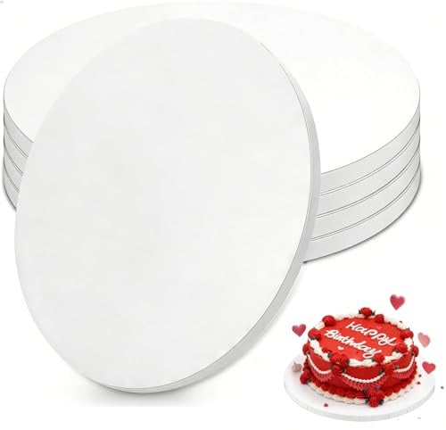 Tlczrva 5 Stück Tortenplatte, Weiße Runde Tortenteller 30 cm, Cake Board 12 mm Dicke, Wiederverwendbare Kuchenplatte aus Wellpappe, Tortenboden für 8-11 Inch Kuchen und Desserts
