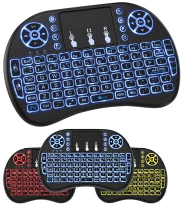 2.4G Mini Wireless Keyboard with Trackpad, Handheld Remote with Backlit | Rechargeable for Smart TV, Windows, Android TV Box, PC, Laptop, FireStick, HTPC, Raspberry Pi, KODI, PS3, PS4