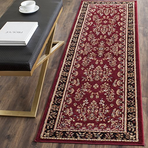 SAFAVIEH Lyndhurst Collection Runner Rug - 2'3 x 6', Red & Black, Traditional Oriental Design, Non-Shedding & Easy to Clean, Ideal for Hallway, Foyer, Entryway, Kitchen (LNH331B)