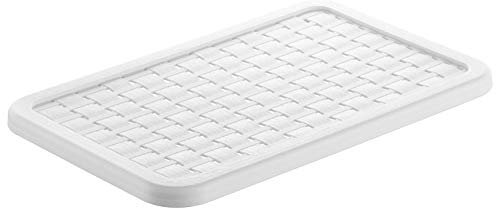 Rotho Country Deckel in Rattan-Optik für Aufbewahrungskiste Country A5, Kunststoff (PP) BPA-frei, weiss, A5 (28.4 x 18.9 x 1.3 cm), White