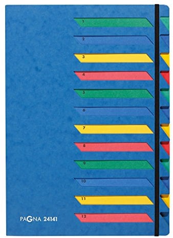 Pagna Deskorganizer Classic (Sammelmappe, 12 Fächer, 1-12) blau