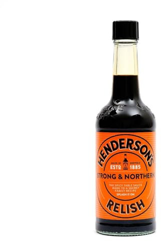 Henderson's Relish. An alternative to Worcestershire Sauce. A Spicy, Gluten Free Sauce. Plant Based Ingredients. Suitable for Vegans/Vegetarians. 284ml bottle.