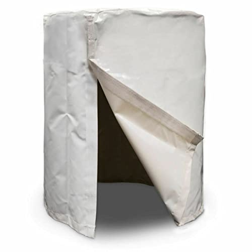 Moose Supply 55 Gallon Drum Water Barrel Cover, White Commercial Vinyl 1pk