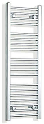 companyblue 300mm Wide Chrome Heated Towel Rail Radiator Flat Ladder for Stylish Bathroom (300 x 1000 mm)