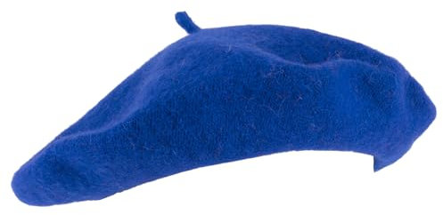 Hat To Socks Einfarbige Baskenmütze aus Wollgemisch für Damen und Herren (Königsblau)