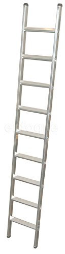 Escalera Industrial de Aluminio Apoyo Fija 9 peldaños Anchos Serie Peak