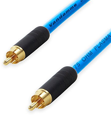 Premium Van Damme COAXIAL RCA to RCA Lead. 75ohm Coax Cable. CCTV Video SPDIF (1.5m, Blue)