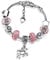 Bracelet à Breloque avec Licorne,Bracelet en Cristal Rose Brillant Bijoux Charms pour Enfant Fille Anniversaire 6-12 ans