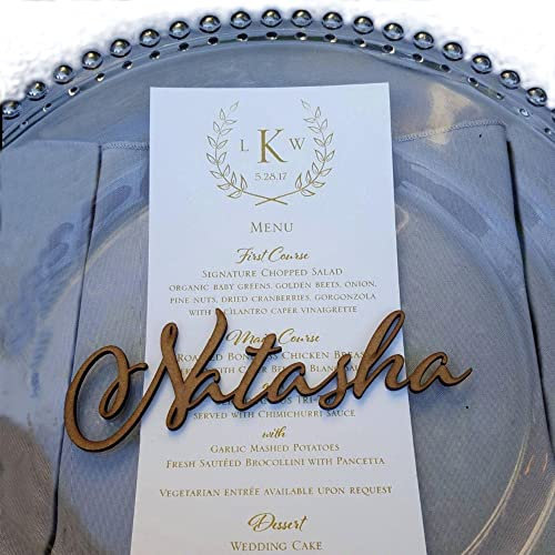 Individueller Namensschriftzug aus Holz Laser geschnittene Namen Geburtstag Handgearbeitetes Personalisierter Wunschname Hochzeitsname Braut Bräutigam Platz Karten Acrylplatzname Partyname Platzkarten