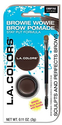 L.A. COLORS Browie Wowie Brow Pomade (carded), Dark Brown CBBP782A