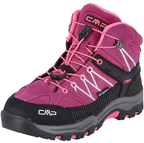 CMP Mixte enfant Kids Rigel Mid Trekking Shoe Wp Chaussure de marche, Rosa Berry Pink Fluo, 31 EU