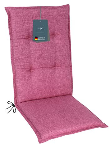 LILENO HOME Coussins pour chaise de jardin [1 pièce – Dossier haut] Rose – Chaise longue confortable pour meubles de jardin – Coussin de chaise pour chaises de jardin et chaises pliantes