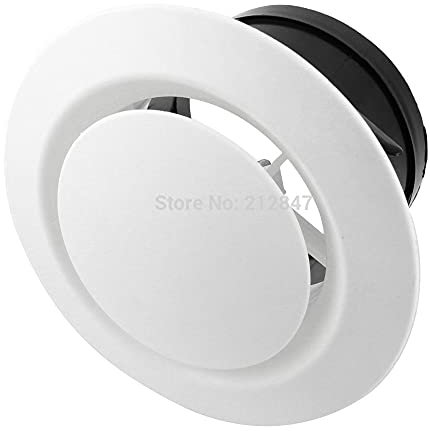 TOTMOX Grille d'aération Sortie Couvercle de ventilation Bride Blanc 125mm Diamètre de montage Disque réglable Cercle de ventilation Couvercle de grille d'aération