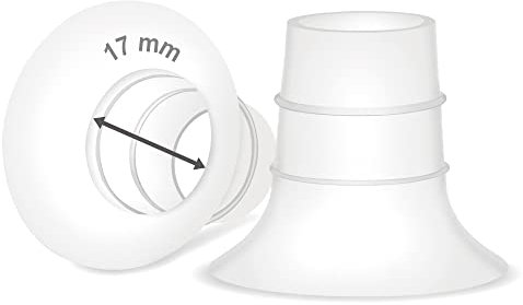 Maymom 17mm Flange Insert Compatible with Elvie Single/Double Electric, Elvie Stride Cup (24mm), Compatible with Medela PersonalFit Flex Shield, Not Original Elvie Replacement Pump Parts
