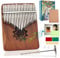 Kalimba 21 Keys Mahagoni Marimba Instrument Daumenklavier Tragbares Mbira Sanza Finger Piano mit Lernanleitung Stimmhammer für Musikliebhaber Kinder Erwachsene Anfänger