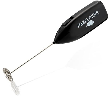 Hazeldene Coffee Whisk Frother | Handheld Battery Operated Milk Frother for Coffee & Cappuccino, Latte, Iced Drinks, Hot Chocolate | Black